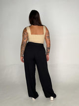 Calça Pantalona Faixa - Preta