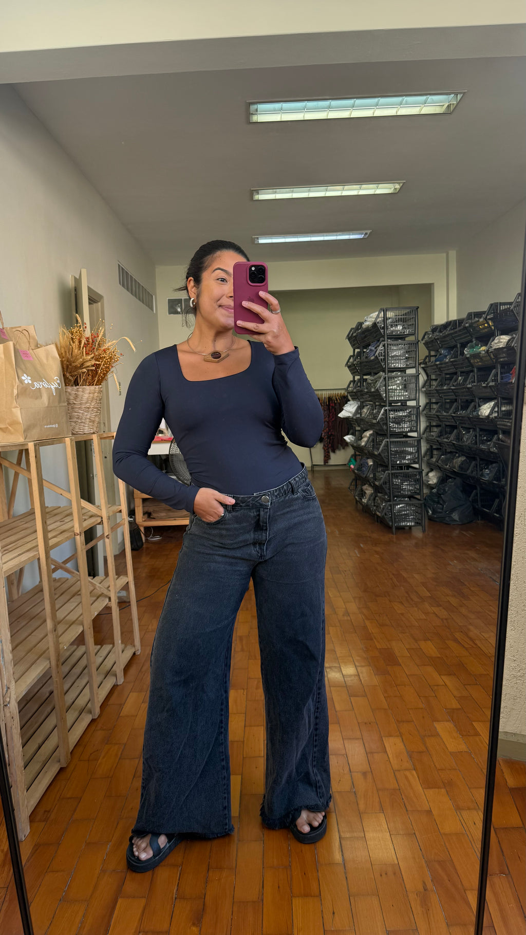 Blusa Poliamida Manga Longa - Preta