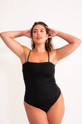 Body Poliamida Decote Quadrado - Preto