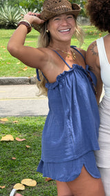 Conjunto Bata + Short Levíssimo - Azul Marinho