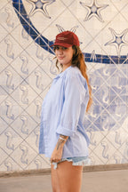 Camisão Listrado - Azul