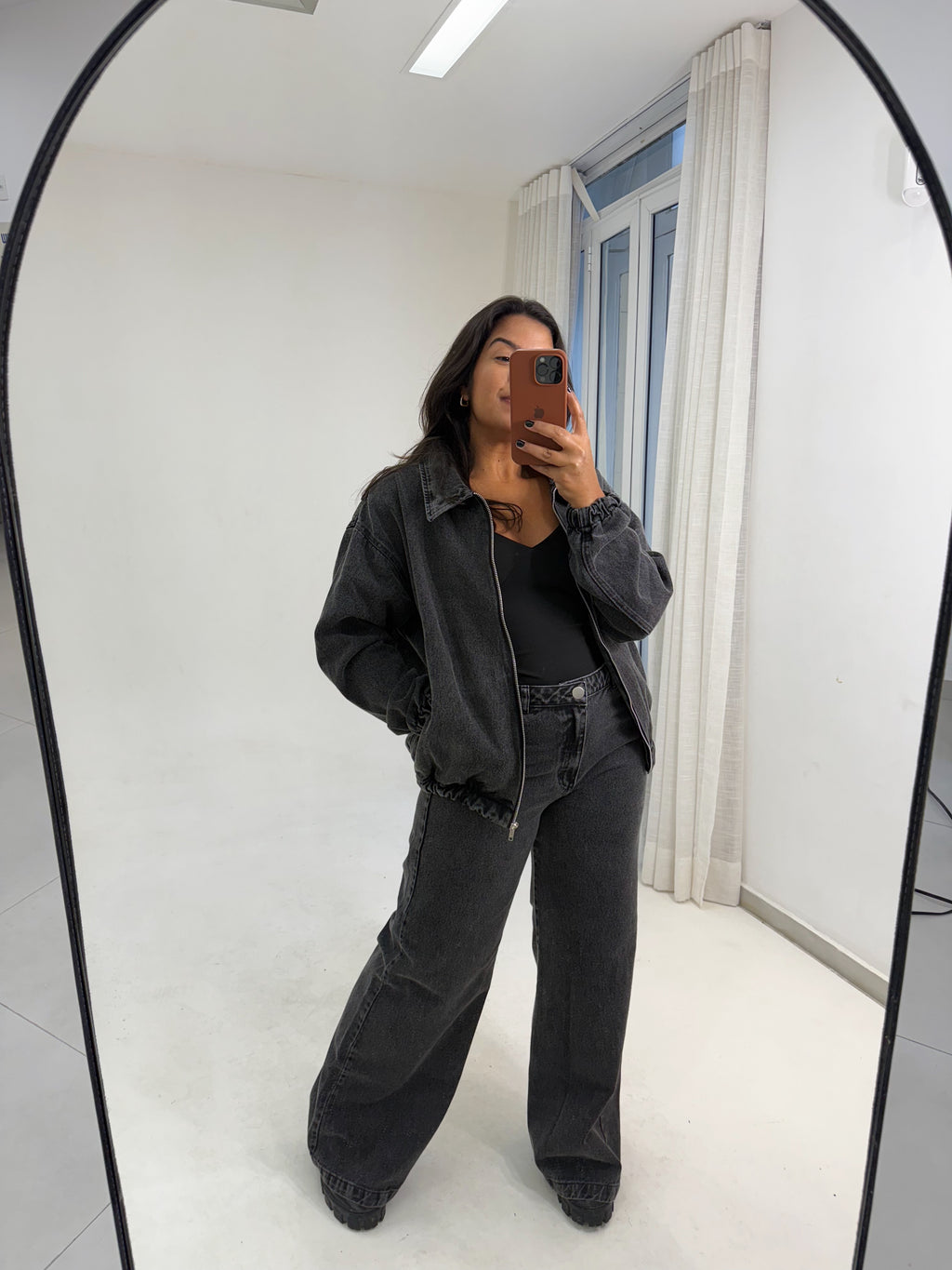 Calça Pantalona Cintura Alta - Black Jeans