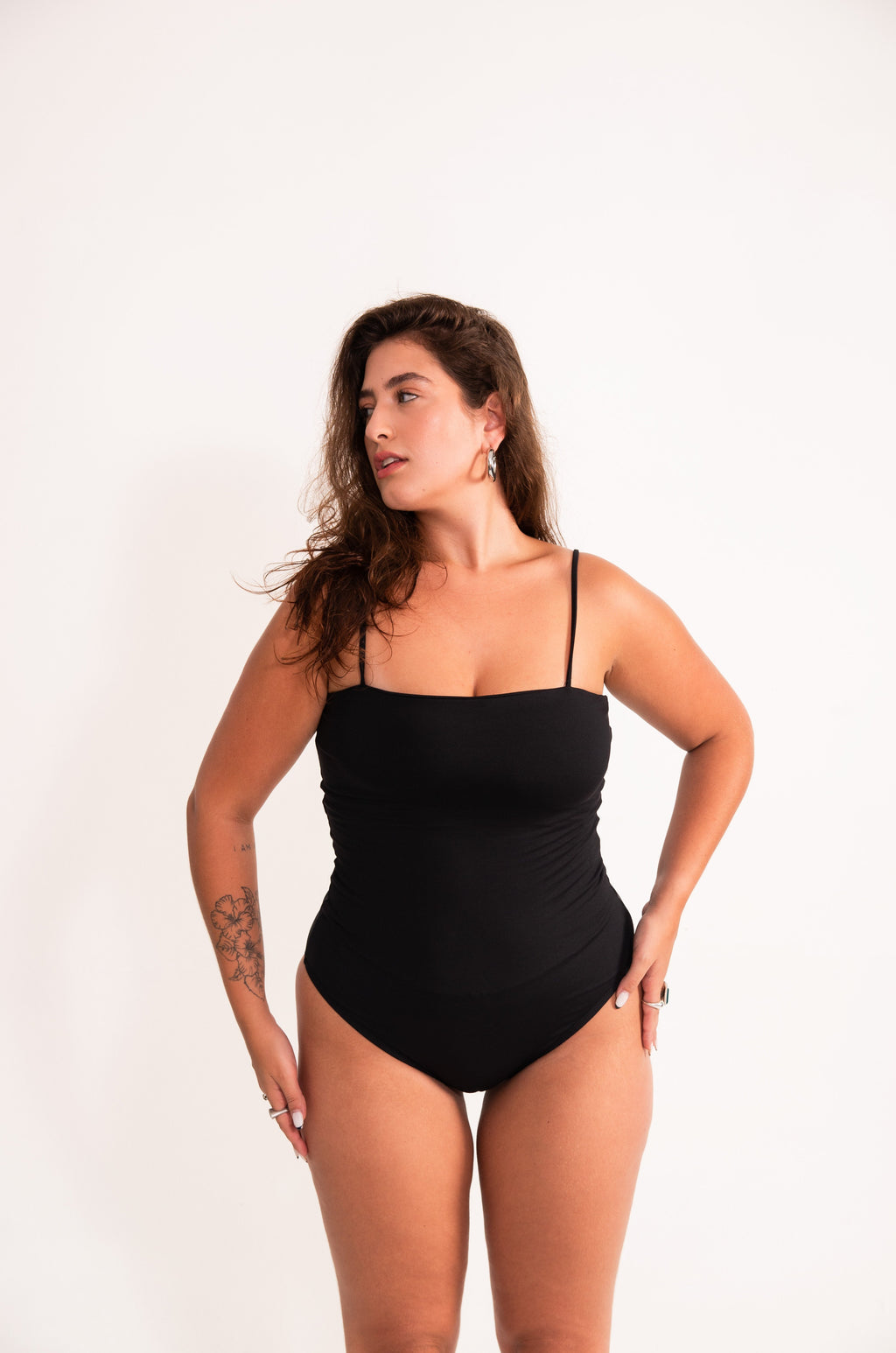 Body Poliamida Decote Quadrado - Preto