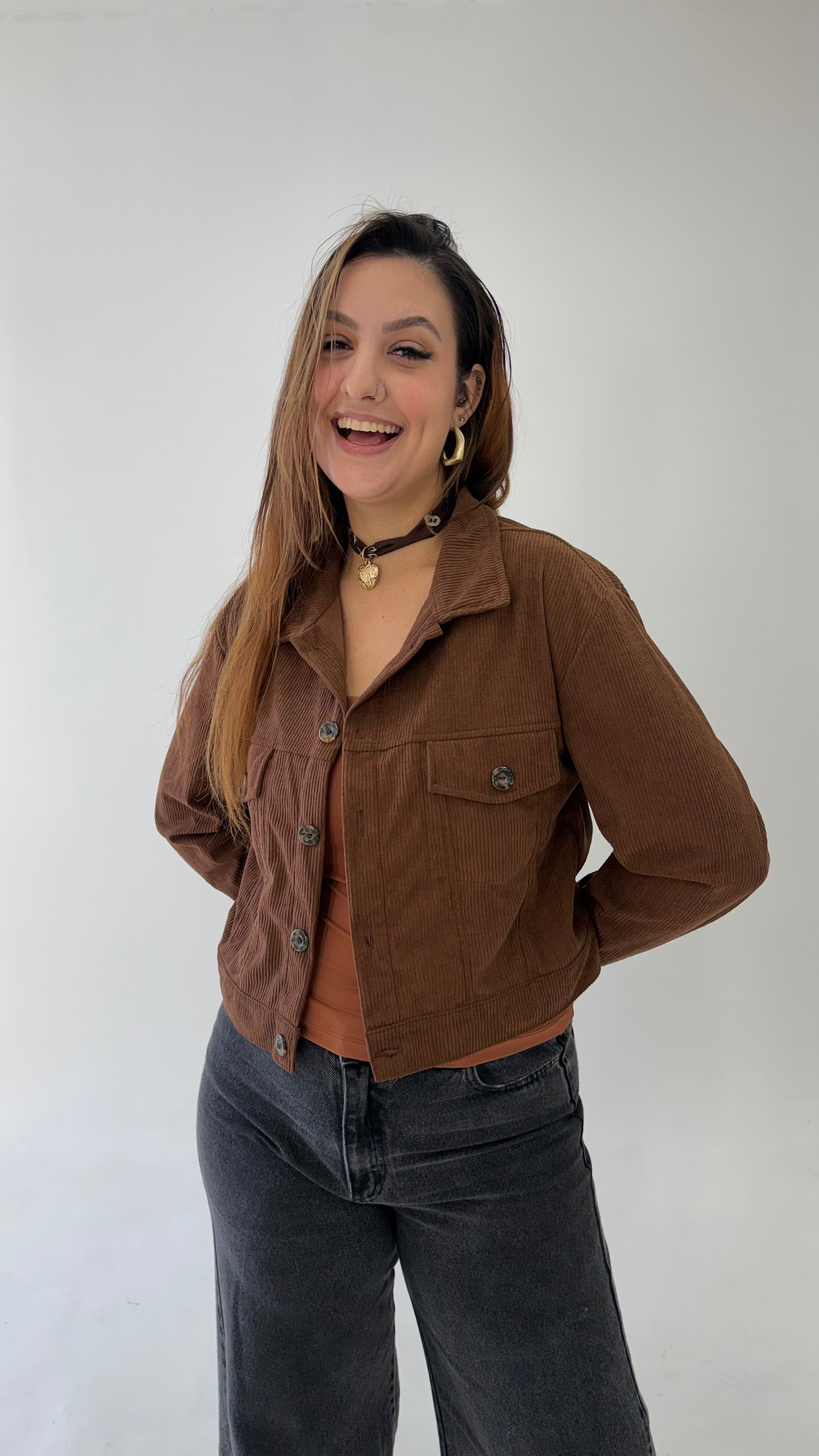 Jaqueta Cotelê - Marrom