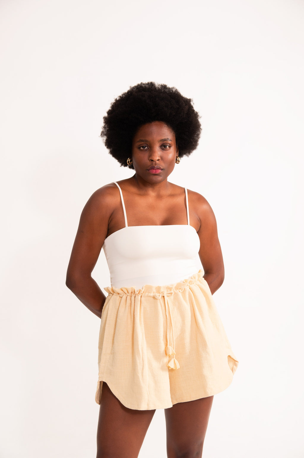 Body Poliamida Decote Quadrado - Off White