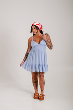 Vestido Curto Verano - Azul