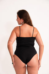 Body Poliamida Decote Quadrado - Preto