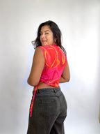 Blusa Tule Assimétrica - Rosa Mesclada