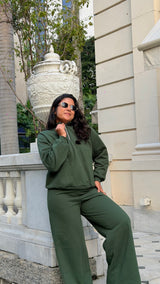 Conjunto Moletom - Verde/ Casaco + Calça