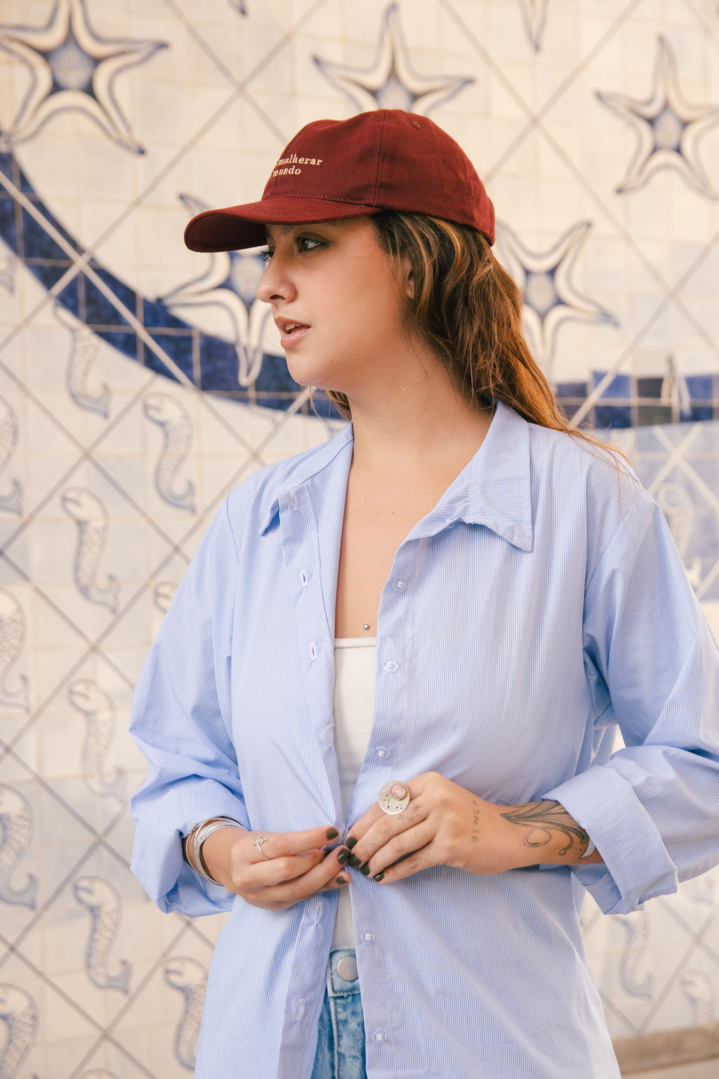 Camisão Listrado - Azul