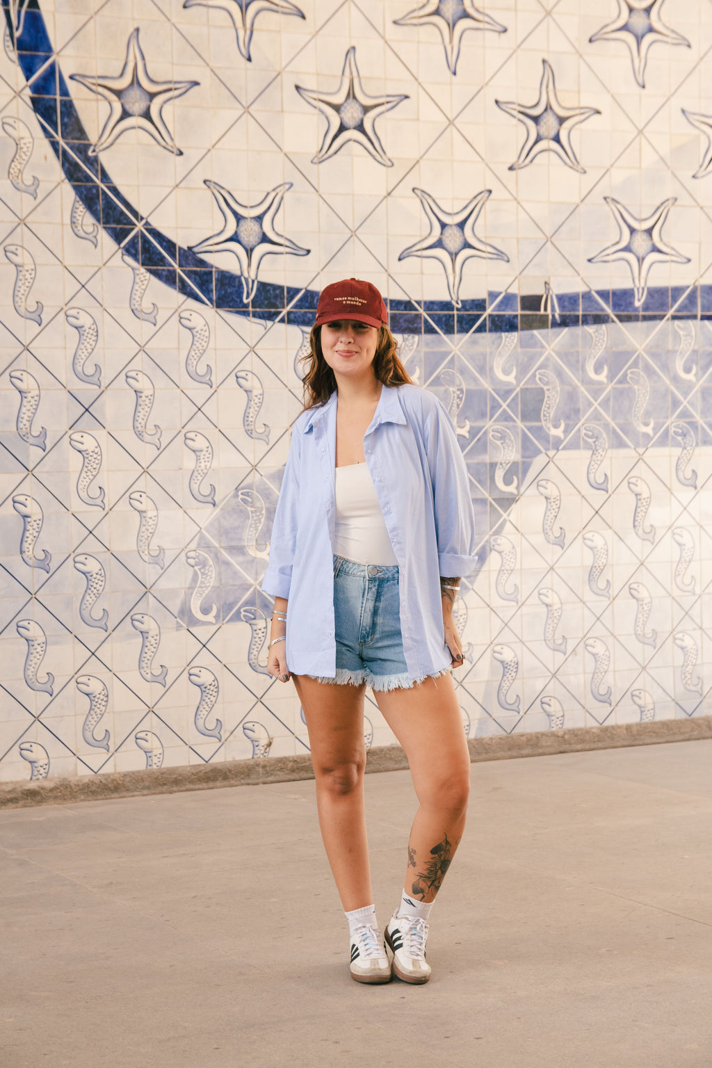 Camisão Listrado - Azul