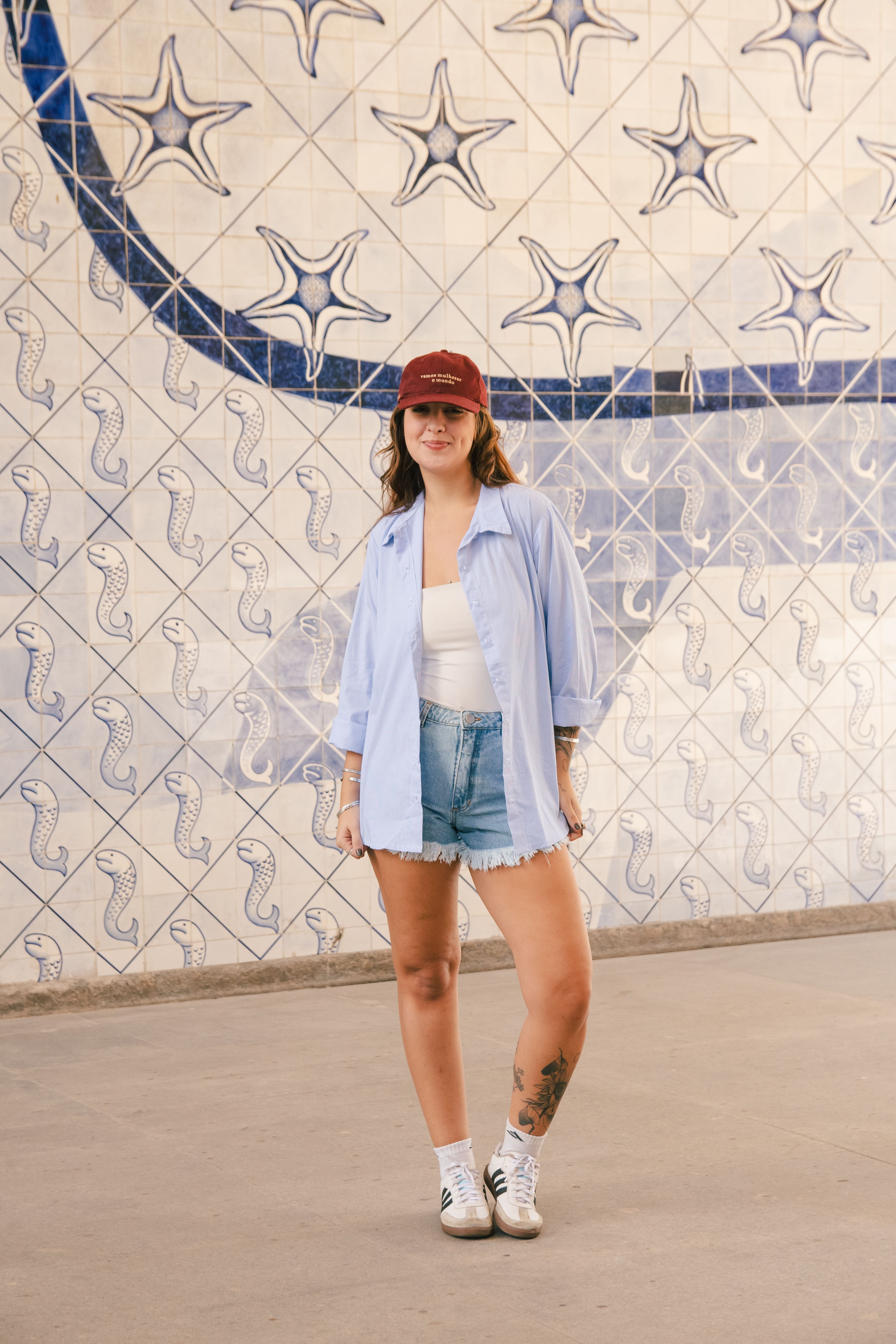 Camisão Listrado - Azul
