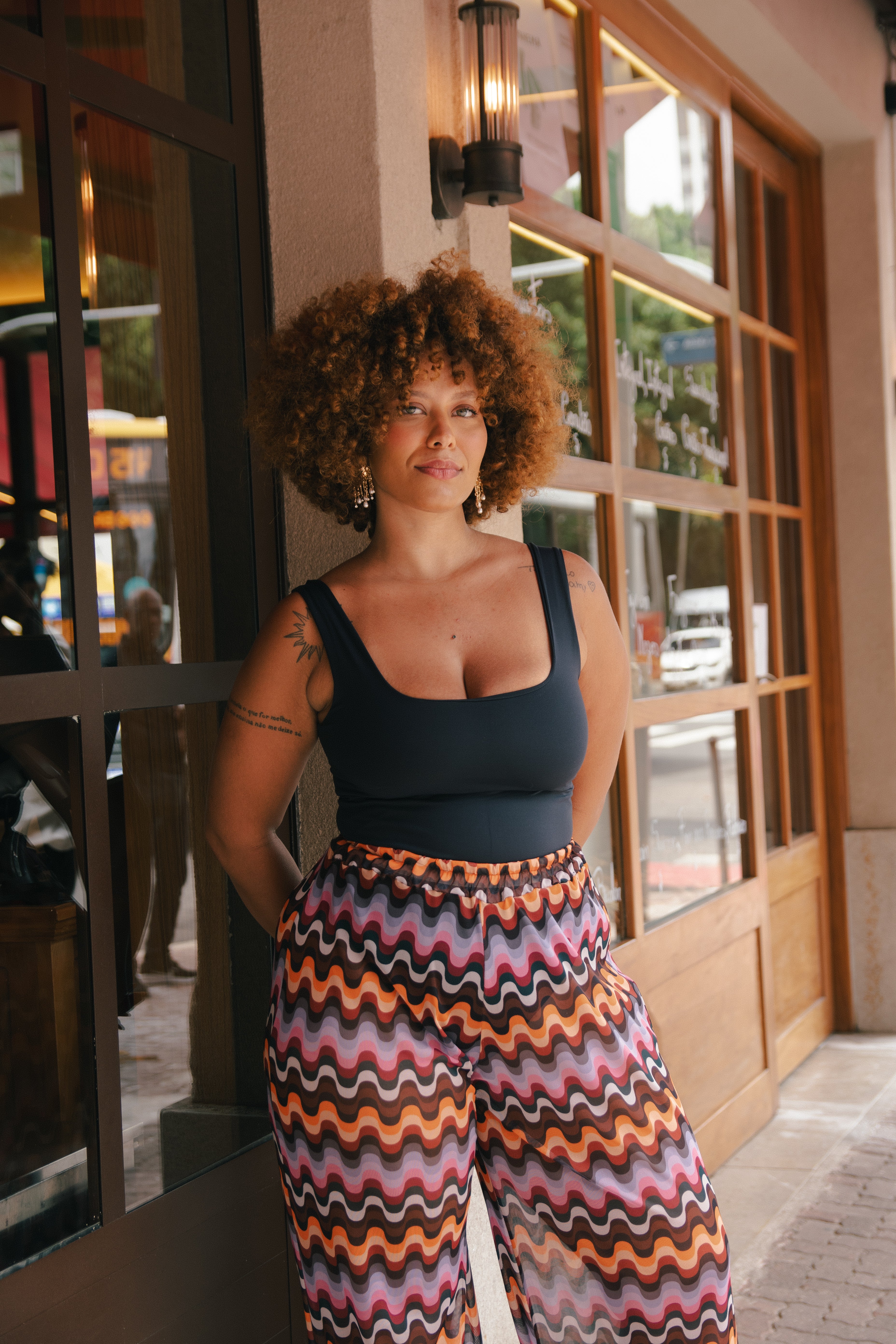 Blusa Poliamida Decote Quadrado - Preta