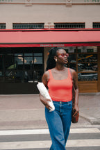 Blusa Poliamida Decote Quadrado - Coral