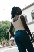 Calça Pantalona Jeans - Lavagem Blue