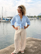 Calça Boho Lenço - Areia