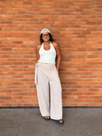 Calça Boho Lenço - Areia