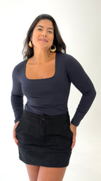 Blusa Poliamida Manga Longa - Preta