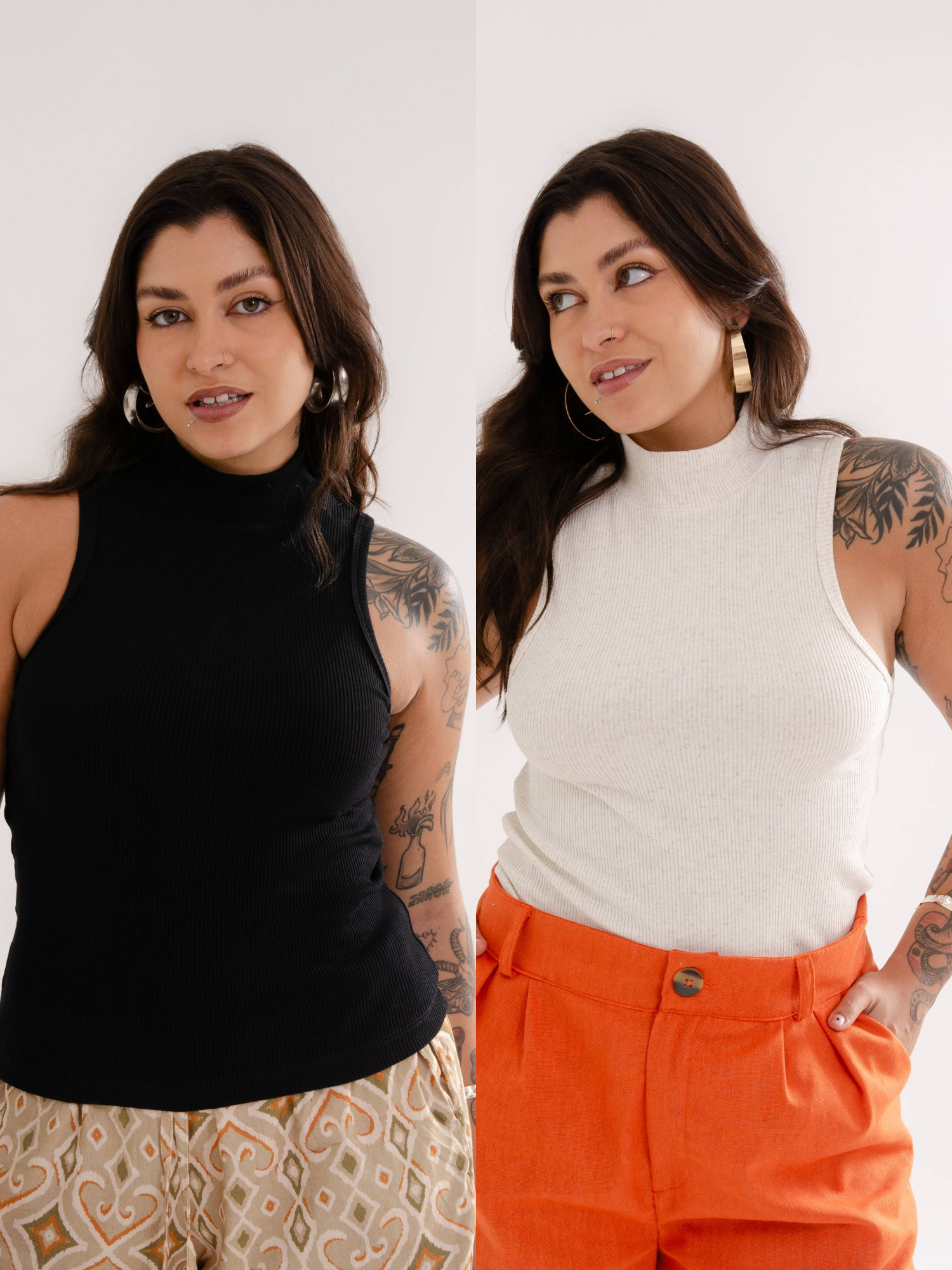 Conjunto 2 Regatas Canelada Golinha - Preta e Mescla