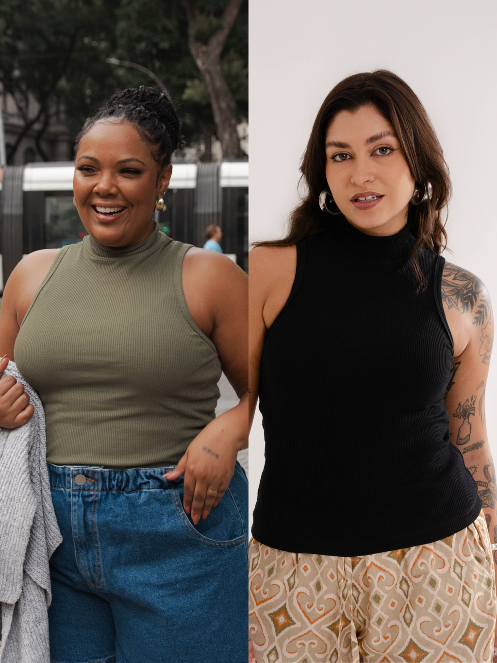 Conjunto 2 Regatas Canelada Golinha - Verde e Preta