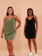 Kit Vestido Natu - Verde Militar e Preto