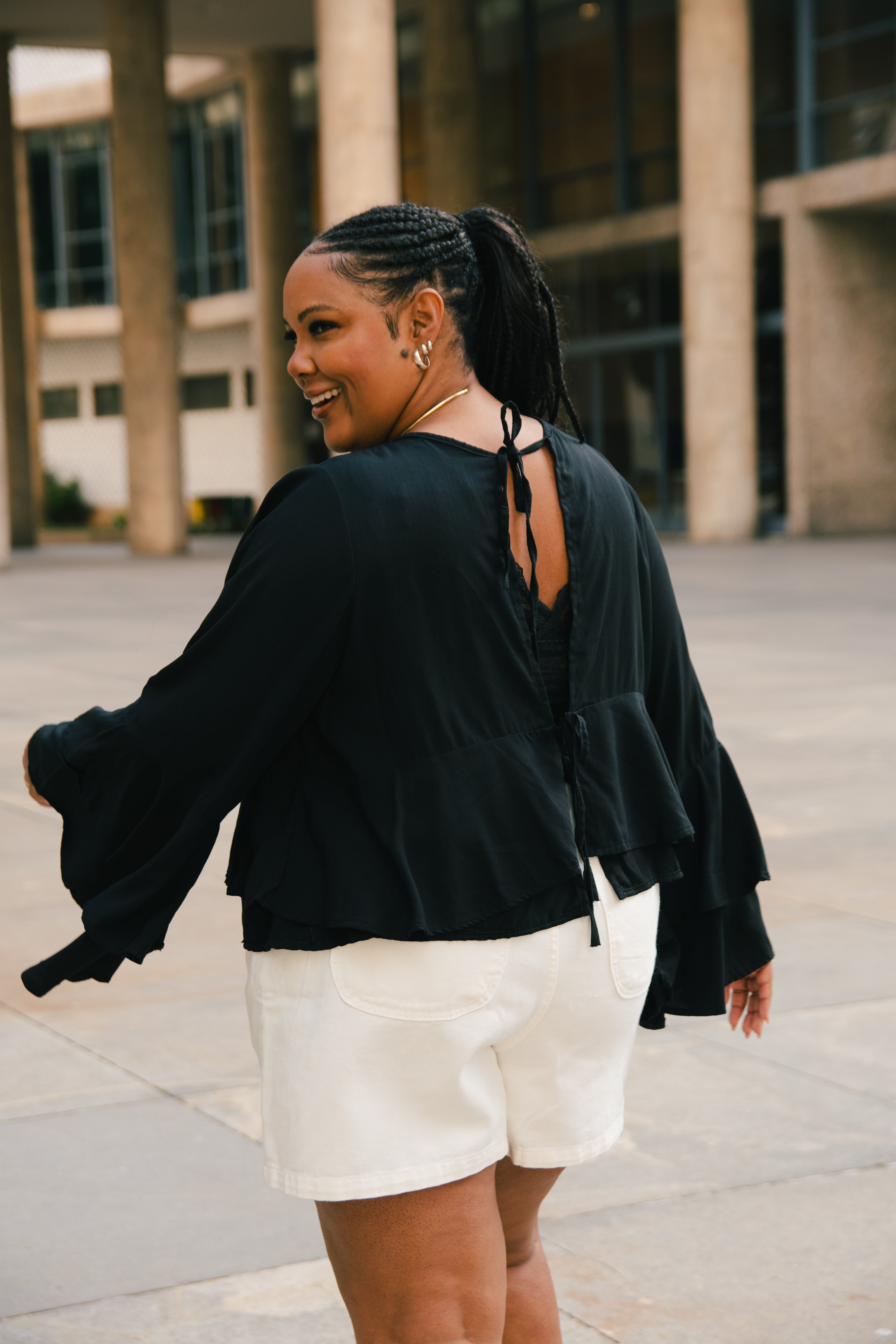 Blusa Manga Longa Cigana - Preta