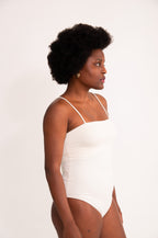 Body Poliamida Decote Quadrado - Off White