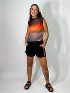 Blusa Tule Assimétrica Degradê - Preta