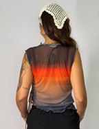 Blusa Tule Assimétrica Degradê - Preta
