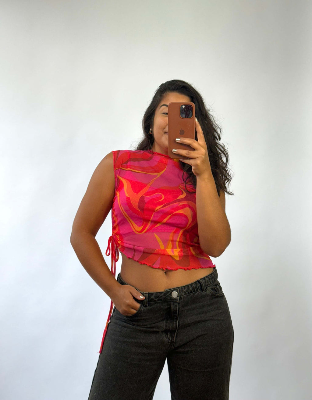 Blusa Tule Assimétrica - Rosa Mesclada