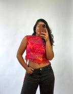 Blusa Tule Assimétrica - Rosa Mesclada