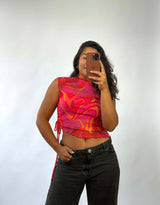 Blusa Tule Assimétrica - Rosa Mesclada