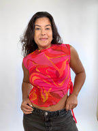 Blusa Tule Assimétrica - Rosa Mesclada
