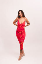 Vestido Midi Tule Coladinho - Rosa Mesclado