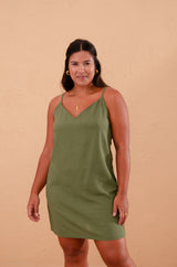 Vestido Natu Linho - Verde Militar