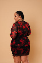 Vestido Tule Drapeado - Desejo