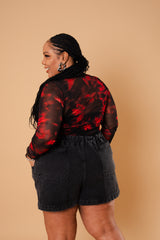 Blusa Tule Manga Comprida - Desejo