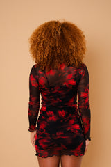 Vestido Tule Drapeado - Desejo