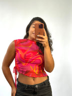 Blusa Tule Assimétrica - Rosa Mesclada