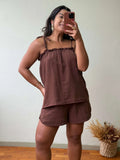 Conjunto Levíssimo - Bata + Short Marrom