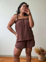 Conjunto Levíssimo - Bata + Short Marrom