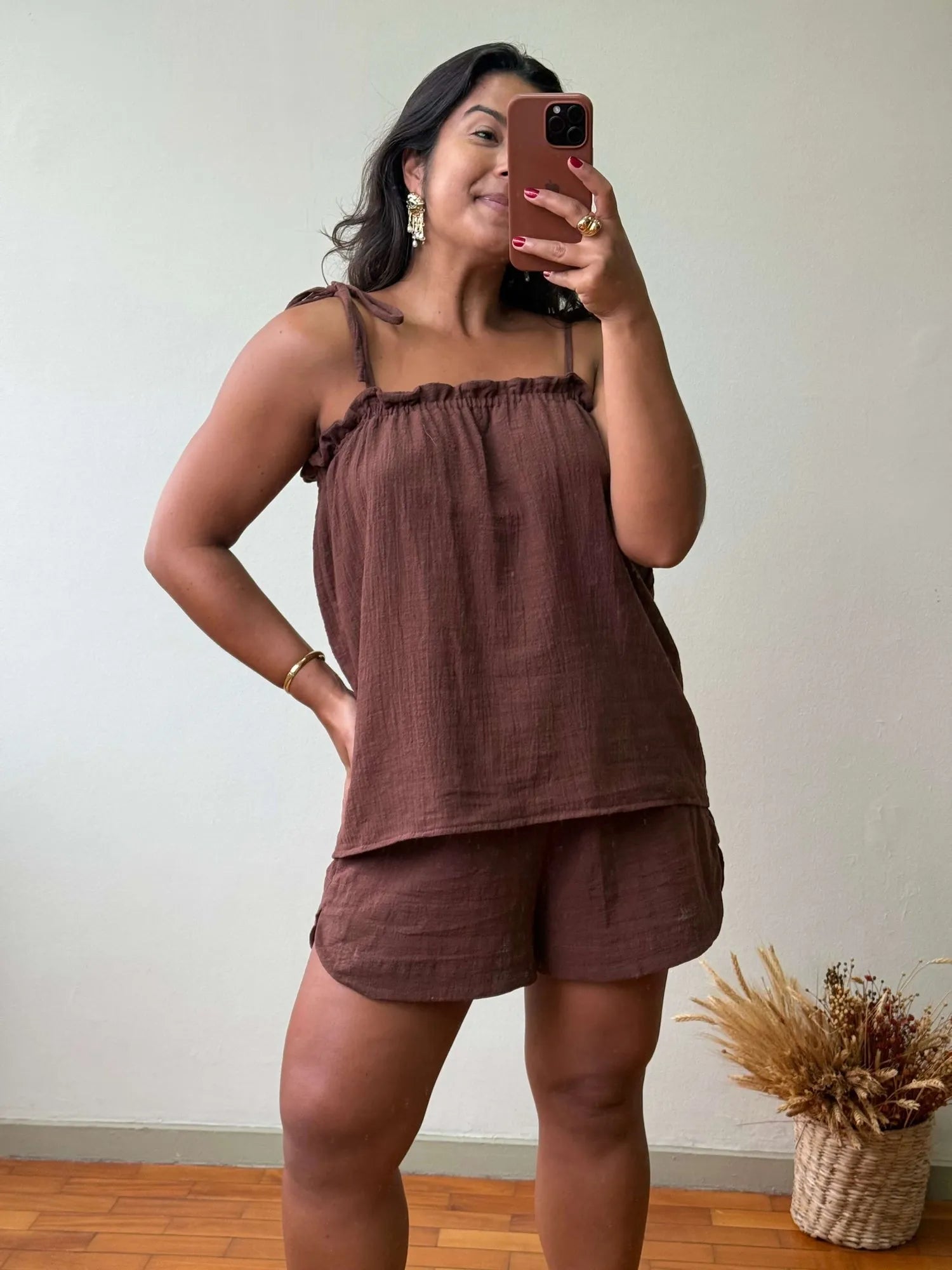 Conjunto Levíssimo - Bata + Short Marrom