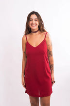 Vestido Natu Linho - Vinho