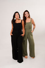 Conjunto 2 Macacões Linho Clássico - Verde e Preto