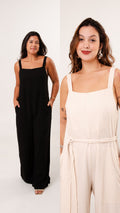 Conjunto 2 Macacões Linho Clássico - Natural e Preto