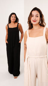 Conjunto 2 Macacões Linho Clássico - Natural e Preto
