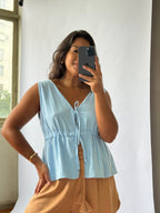 Blusa Belize Amarração - Azul Claro