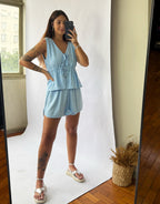 Blusa Belize Amarração - Azul Claro